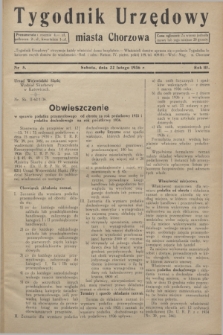 Tygodnik Urzędowy miasta Chorzowa.R.3, nr 5 (22 lutego 1936)