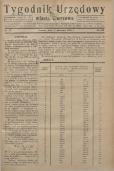 Tygodnik Urzędowy miasta Chorzowa.R.3, nr 27 (12 września 1936)