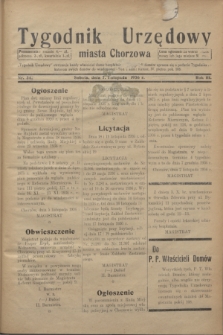 Tygodnik Urzędowy miasta Chorzowa.R.3, nr 34 (7 listopada 1936)