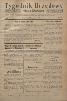 Tygodnik Urzędowy miasta Chorzowa.R.4, nr 3 (23 stycznia 1937)