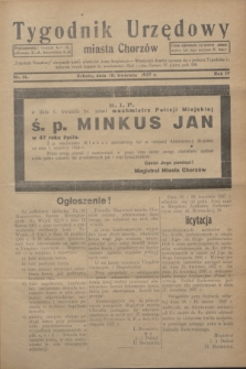 Tygodnik Urzędowy miasta Chorzów.R.4, nr 14 (10 kwietnia 1937)