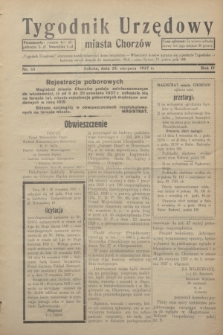 Tygodnik Urzędowy miasta Chorzów.R.4, nr 33 (28 sierpnia 1937)