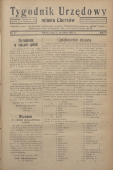 Tygodnik Urzędowy miasta Chorzów.R.4, nr 34 (11 września 1937)