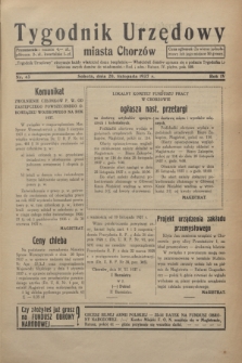 Tygodnik Urzędowy miasta Chorzów.R.4, nr 43 (20 listopada 1937)