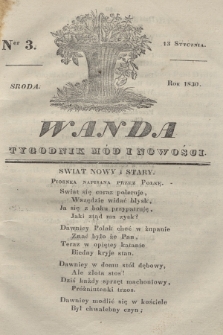 Wanda : tygodnik mód i nowości. 1830, nr 3
