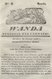 Wanda : tygodnik mód i nowości. 1830, nr 9