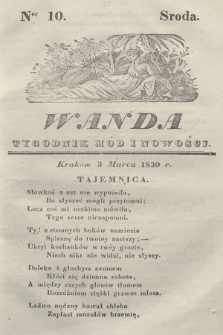 Wanda : tygodnik mód i nowości. 1830, nr 10
