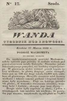Wanda : tygodnik mód i nowości. 1830, nr 12