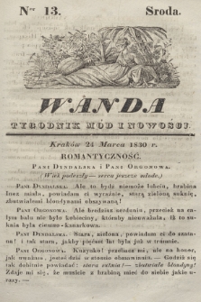 Wanda : tygodnik mód i nowości. 1830, nr 13