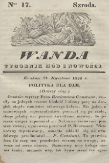 Wanda : tygodnik mód i nowości. 1830, nr 17