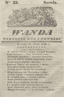 Wanda : tygodnik mód i nowości. 1830, nr 22