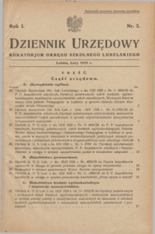 Dziennik Urzędowy Kuratorjum Okręgu Szkolnego Lubelskiego.R.1, nr 2 (luty 1929)