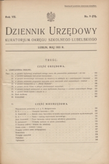 Dziennik Urzędowy Kuratorjum Okręgu Szkolnego Lubelskiego.R.7, nr 9 (maj 1935) = nr 73
