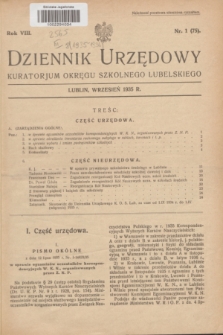 Dziennik Urzędowy Kuratorjum Okręgu Szkolnego Lubelskiego.R.8, nr 1 (wrzesień 1935) = nr 75