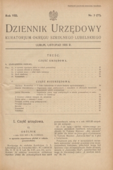 Dziennik Urzędowy Kuratorjum Okręgu Szkolnego Lubelskiego.R.8, nr 3 (listopad 1935) = nr 77