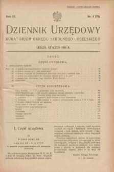 Dziennik Urzędowy Kuratorjum Okręgu Szkolnego Lubelskiego.R.8, nr 5 (styczeń 1936) = nr 79