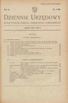 Dziennik Urzędowy Kuratorjum Okręgu Szkolnego Lubelskiego.R.8, nr 6 (luty 1936) = nr 80