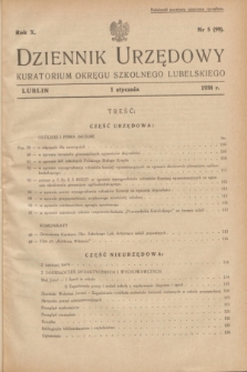 Dziennik Urzędowy Kuratorjum Okręgu Szkolnego Lubelskiego.R.10, nr 5 (5 stycznia 1938) = nr 99