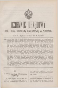 Dziennik Urzędowy ces. i król. Komendy obwodowej w Kielcach.1916, cz.9 (15 maja)