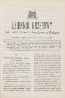 Dziennik Urzędowy ces. i król. Komendy obwodowej w Kielcach.1917, cz. 18 (15 stycznia)