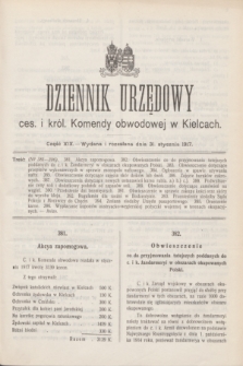 Dziennik Urzędowy ces. i król. Komendy obwodowej w Kielcach.1917, cz. 19 (31 stycznia)
