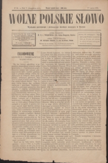 Wolne Polskie Słowo. R.5, Nº 84 (1 marca 1891) = R.10