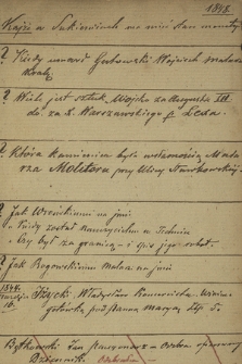 Notatki osobiste i handlowe antykwarza Aleksandra Fusieckiego z lat 1848-1860, niektóre z nich odnoszą się do lat wcześniejszych