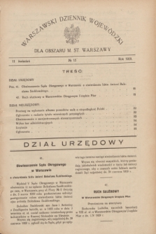 Warszawski Dziennik Wojewódzki dla Obszaru M. St. Warszawy.R.8 [i.e.10], № 15 (11 kwietnia 1929)
