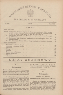 Warszawski Dziennik Wojewódzki dla Obszaru M. St. Warszawy.R.8 [i.e.10], № 22 (31 maja 1929)