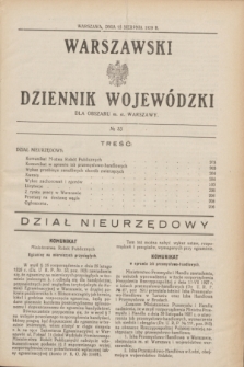 Warszawski Dziennik Wojewódzki dla Obszaru m. st. Warszawy.R.8 [i.e.10], № 33 (15 sierpnia 1929)