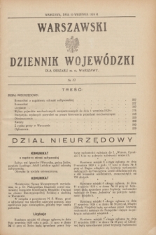 Warszawski Dziennik Wojewódzki dla Obszaru m. st. Warszawy.R.8 [i.e.10], № 37 (12 września 1929)