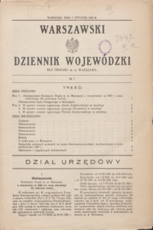 Warszawski Dziennik Wojewódzki dla Obszaru m. st. Warszawy.1930, № 1 (2 stycznia)