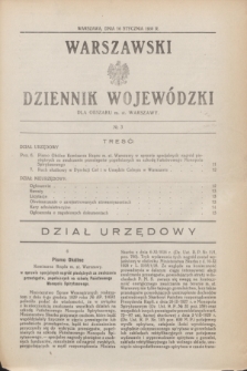 Warszawski Dziennik Wojewódzki dla Obszaru m. st. Warszawy.1930, № 3 (16 stycznia)