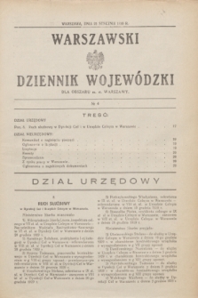 Warszawski Dziennik Wojewódzki dla Obszaru m. st. Warszawy.1930, № 4 (23 stycznia)