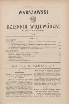 Warszawski Dziennik Wojewódzki dla Obszaru m. st. Warszawy.1930, № 18 (1 maja)