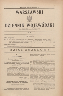 Warszawski Dziennik Wojewódzki dla Obszaru m. st. Warszawy.1930, № 28 (10 lipca)