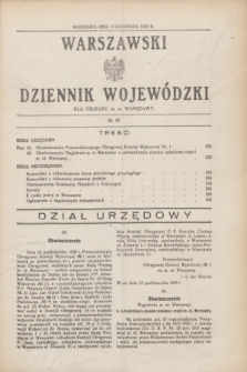 Warszawski Dziennik Wojewódzki dla Obszaru m. st. Warszawy.1930, № 46 (3 listopada)