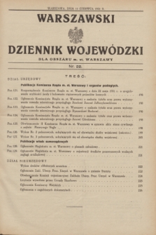 Warszawski Dziennik Wojewódzki dla Obszaru m. st. Warszawy.1931, nr 22 (11 czerwca)