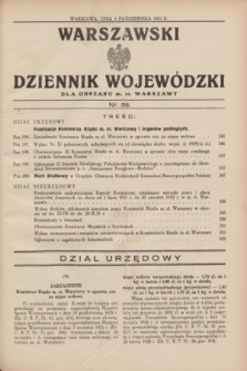 Warszawski Dziennik Wojewódzki dla Obszaru m. st. Warszawy.1931, nr 38 (1 października)