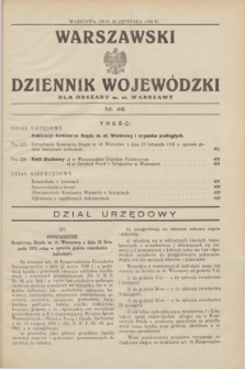 Warszawski Dziennik Wojewódzki dla Obszaru m. st. Warszawy.1931, nr 46 (26 listopada)