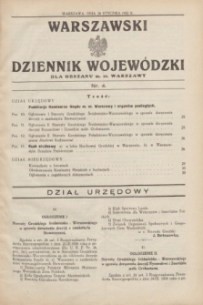 Warszawski Dziennik Wojewódzki dla Obszaru m. st. Warszawy.1932, nr 4 (28 stycznia)