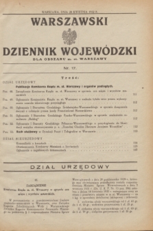 Warszawski Dziennik Wojewódzki dla Obszaru m. st. Warszawy.1932, nr 17 (28 kwietnia)