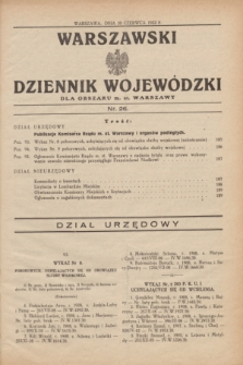 Warszawski Dziennik Wojewódzki dla Obszaru m. st. Warszawy.1932, nr 26 (30 czerwca)