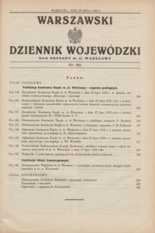 Warszawski Dziennik Wojewódzki dla Obszaru m. st. Warszawy.1932, nr 30 (28 lipca)