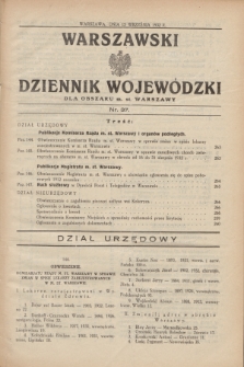 Warszawski Dziennik Wojewódzki dla Obszaru m. st. Warszawy.1932, nr 37 (15 września)