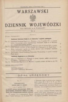 Warszawski Dziennik Wojewódzki dla Obszaru m. st. Warszawy.1933, nr 2 (25 stycznia)