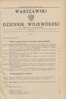 Warszawski Dziennik Wojewódzki dla Obszaru m. st. Warszawy.1933, nr 4 (23 lutego)
