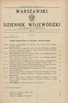 Warszawski Dziennik Wojewódzki dla Obszaru m. st. Warszawy.1933, nr 7 (6 kwietnia)