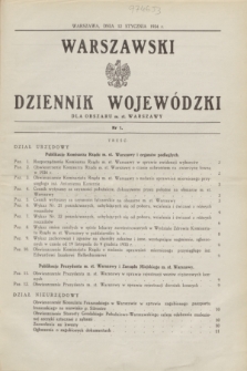 Warszawski Dziennik Wojewódzki dla Obszaru m. st. Warszawy.1934, nr 1 (12 stycznia)