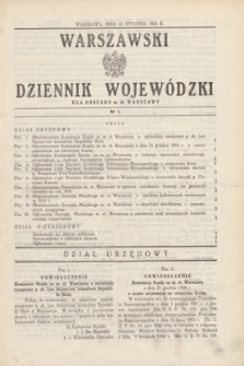 Warszawski Dziennik Wojewódzki dla Obszaru m. st. Warszawy.1935, nr 1 (15 stycznia)